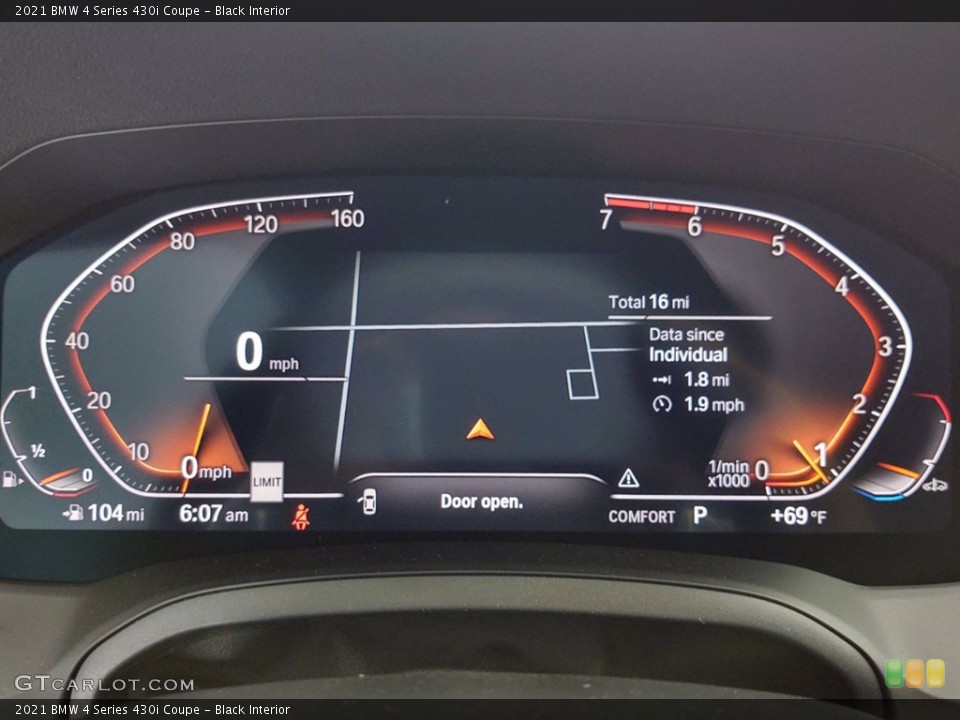 Black Interior Gauges for the 2021 BMW 4 Series 430i Coupe #141417045