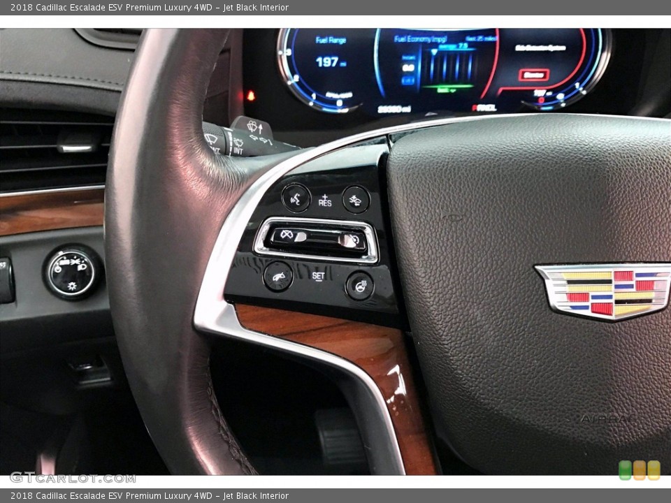 Jet Black Interior Steering Wheel for the 2018 Cadillac Escalade ESV Premium Luxury 4WD #141420875