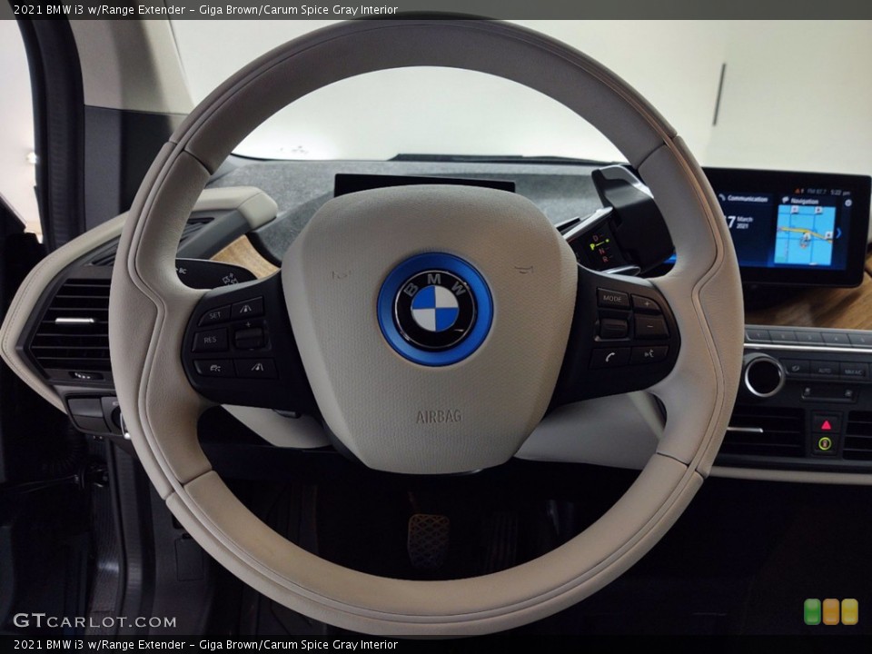 Giga Brown/Carum Spice Gray Interior Steering Wheel for the 2021 BMW i3 w/Range Extender #141422543