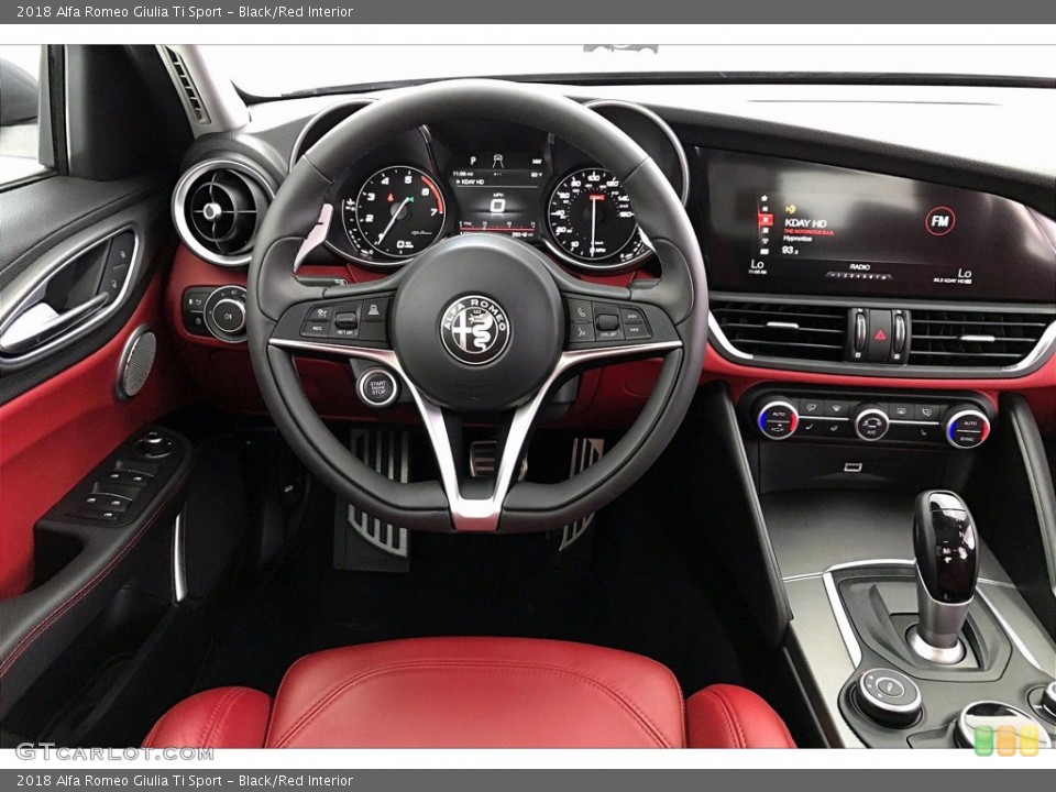 Black/Red Interior Steering Wheel for the 2018 Alfa Romeo Giulia Ti Sport #141426187