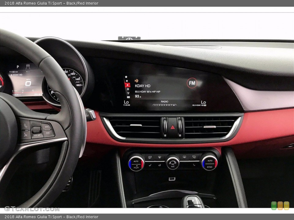 Black/Red Interior Controls for the 2018 Alfa Romeo Giulia Ti Sport #141426210