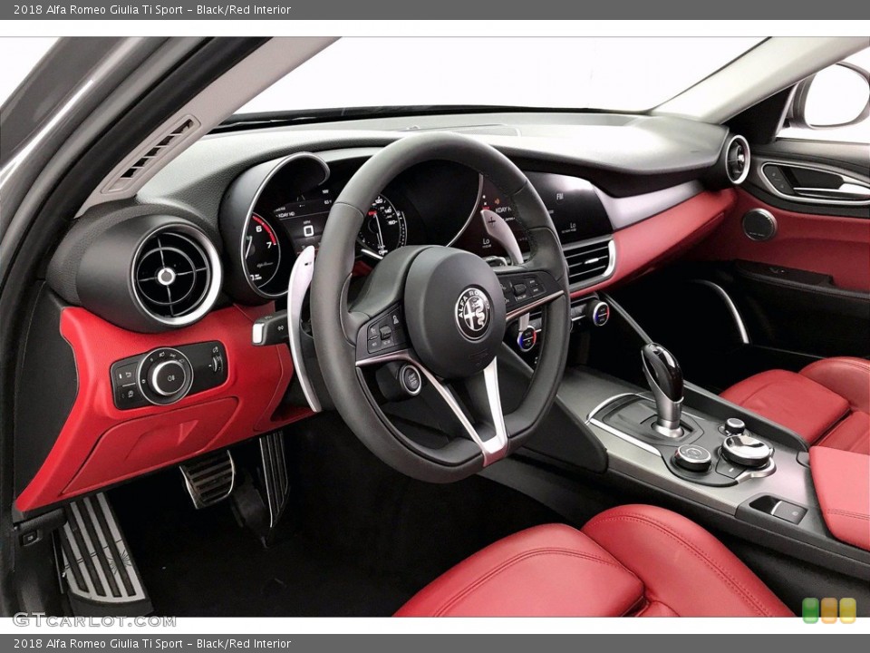 Black/Red Interior Dashboard for the 2018 Alfa Romeo Giulia Ti Sport #141426467