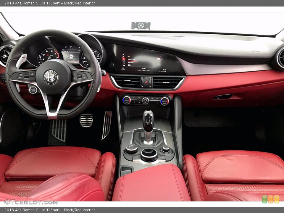 Black/Red Interior Dashboard for the 2018 Alfa Romeo Giulia Ti Sport #141426488