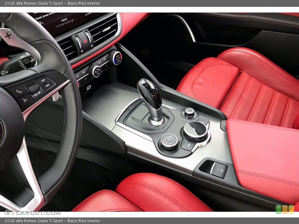 Black/Red Interior Transmission for the 2018 Alfa Romeo Giulia Ti Sport #141426546