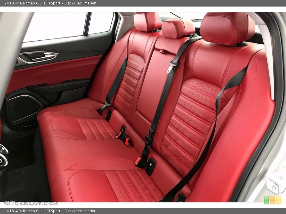 Black/Red Interior Rear Seat for the 2018 Alfa Romeo Giulia Ti Sport #141426616