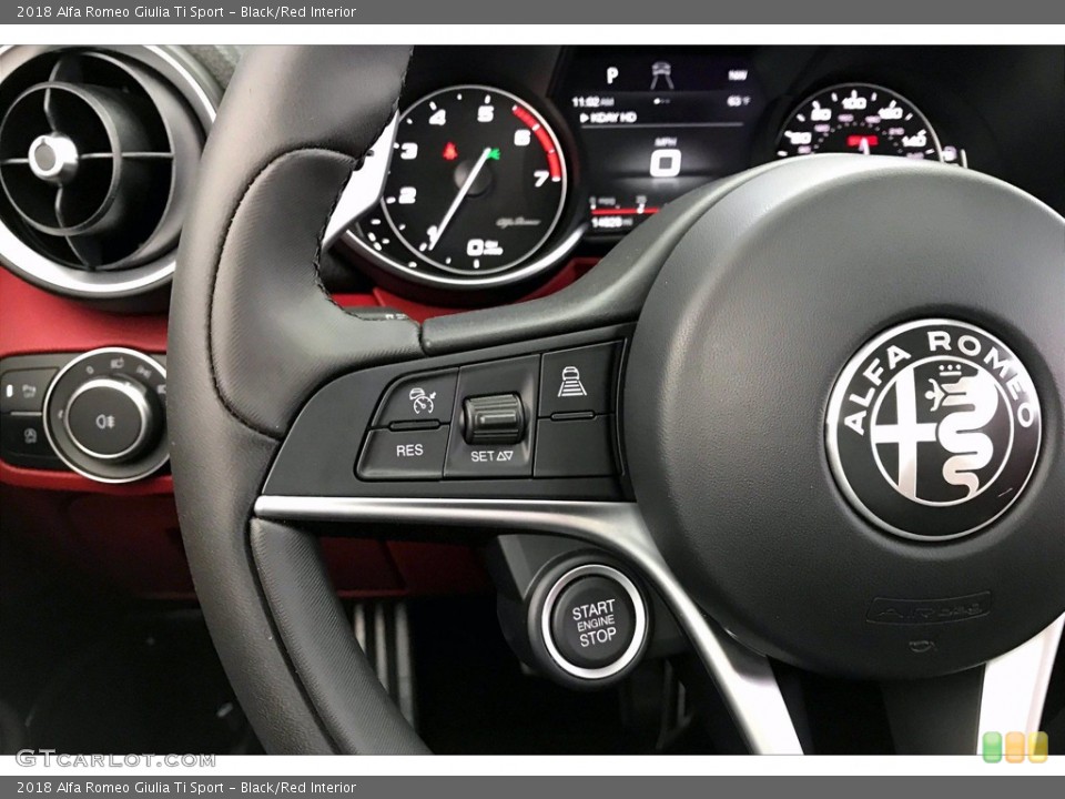 Black/Red Interior Steering Wheel for the 2018 Alfa Romeo Giulia Ti Sport #141426641