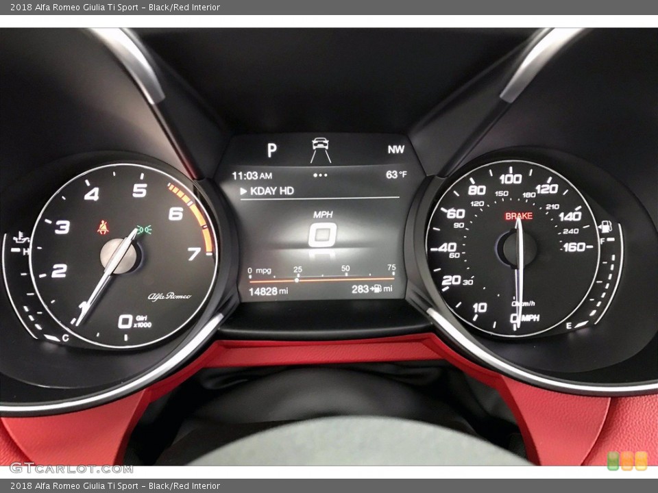 Black/Red Interior Gauges for the 2018 Alfa Romeo Giulia Ti Sport #141426686