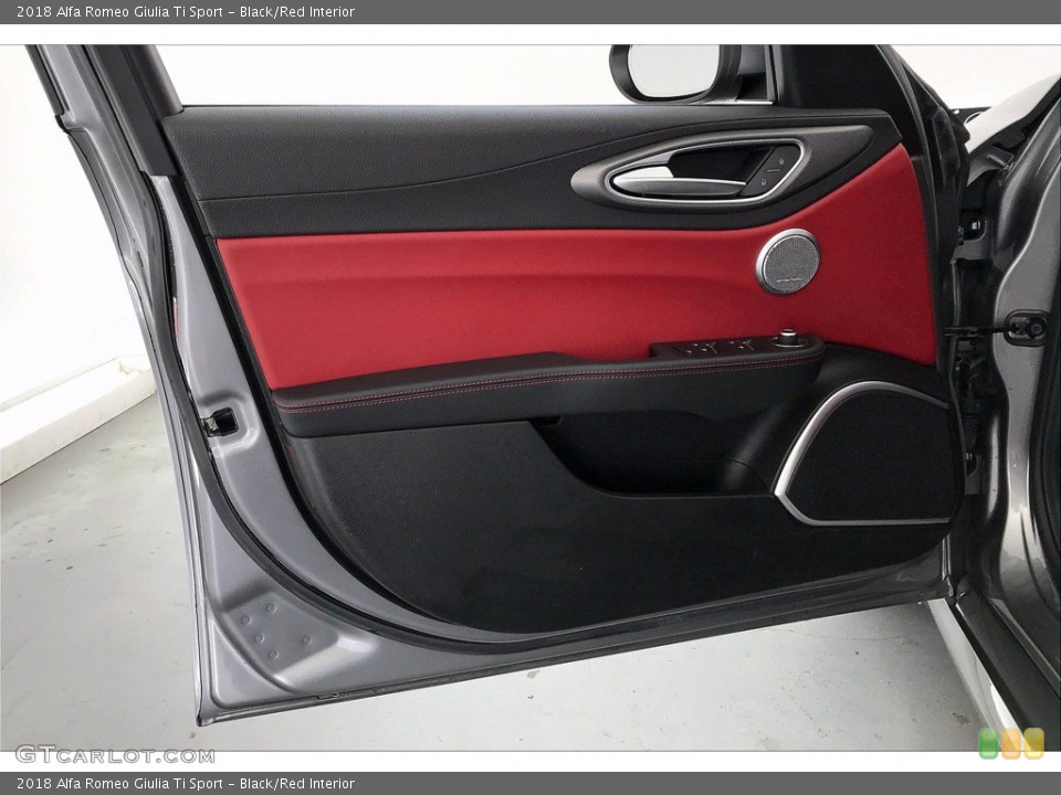 Black/Red Interior Door Panel for the 2018 Alfa Romeo Giulia Ti Sport #141426765