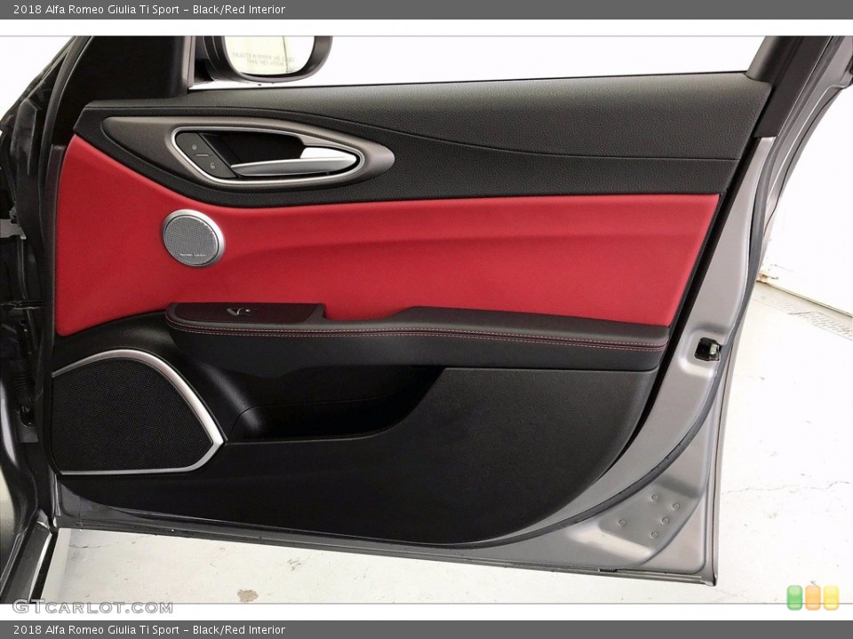 Black/Red Interior Door Panel for the 2018 Alfa Romeo Giulia Ti Sport #141426799