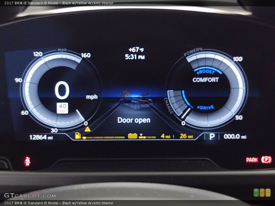 Black w/Yellow Accents Interior Gauges for the 2017 BMW i8  #141430498