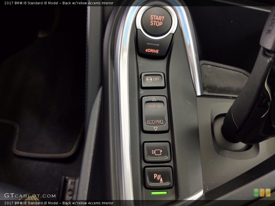 Black w/Yellow Accents Interior Controls for the 2017 BMW i8  #141430699