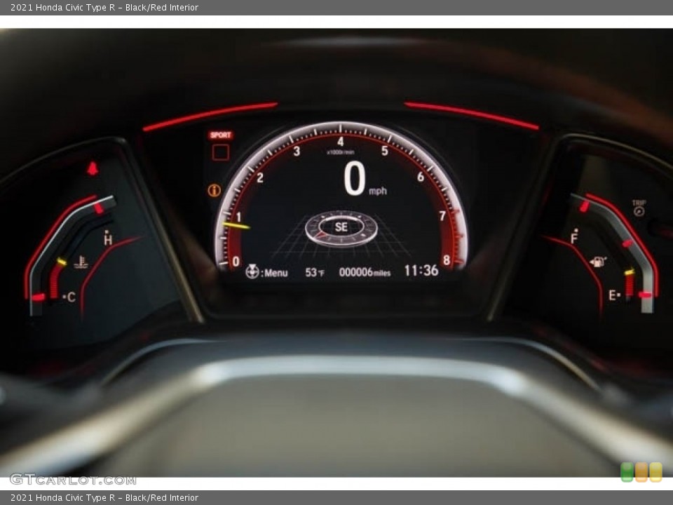 Black/Red Interior Gauges for the 2021 Honda Civic Type R #141430753