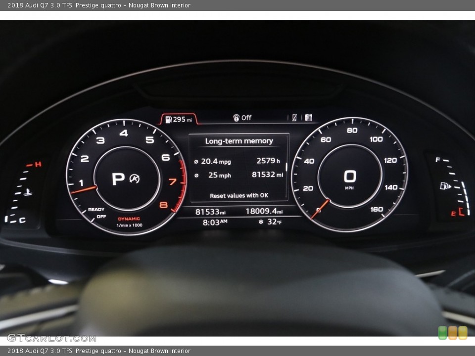 Nougat Brown Interior Gauges for the 2018 Audi Q7 3.0 TFSI Prestige quattro #141435394