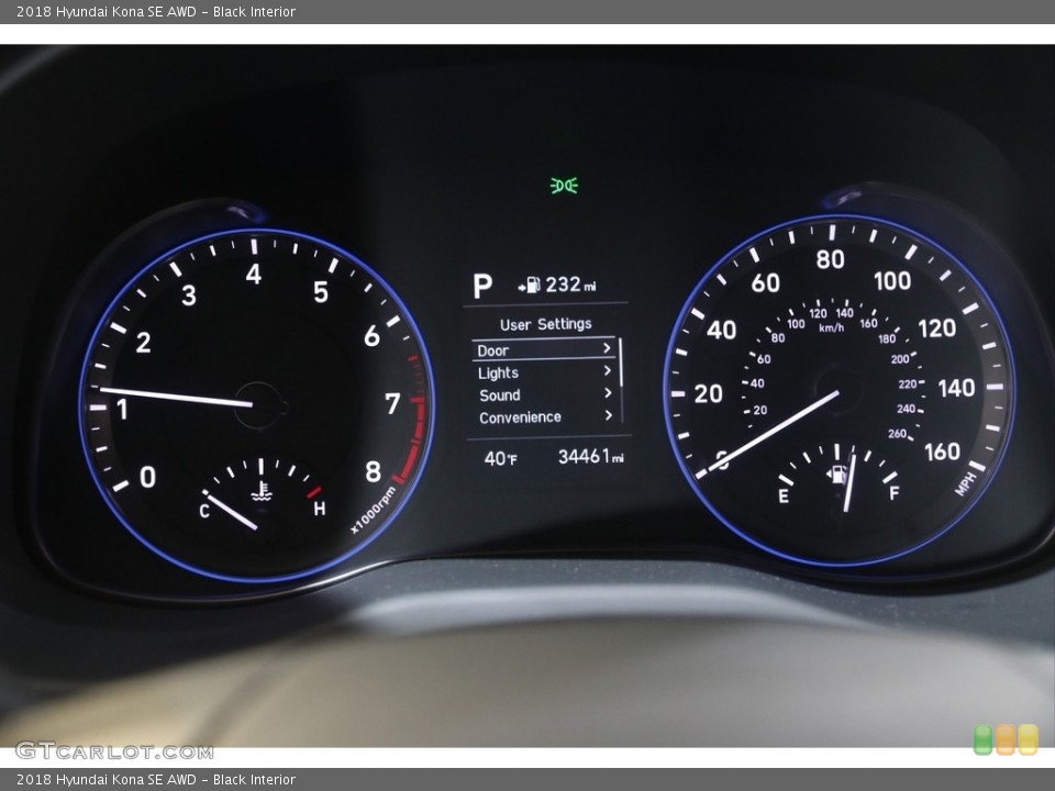 Black Interior Gauges for the 2018 Hyundai Kona SE AWD #141436471
