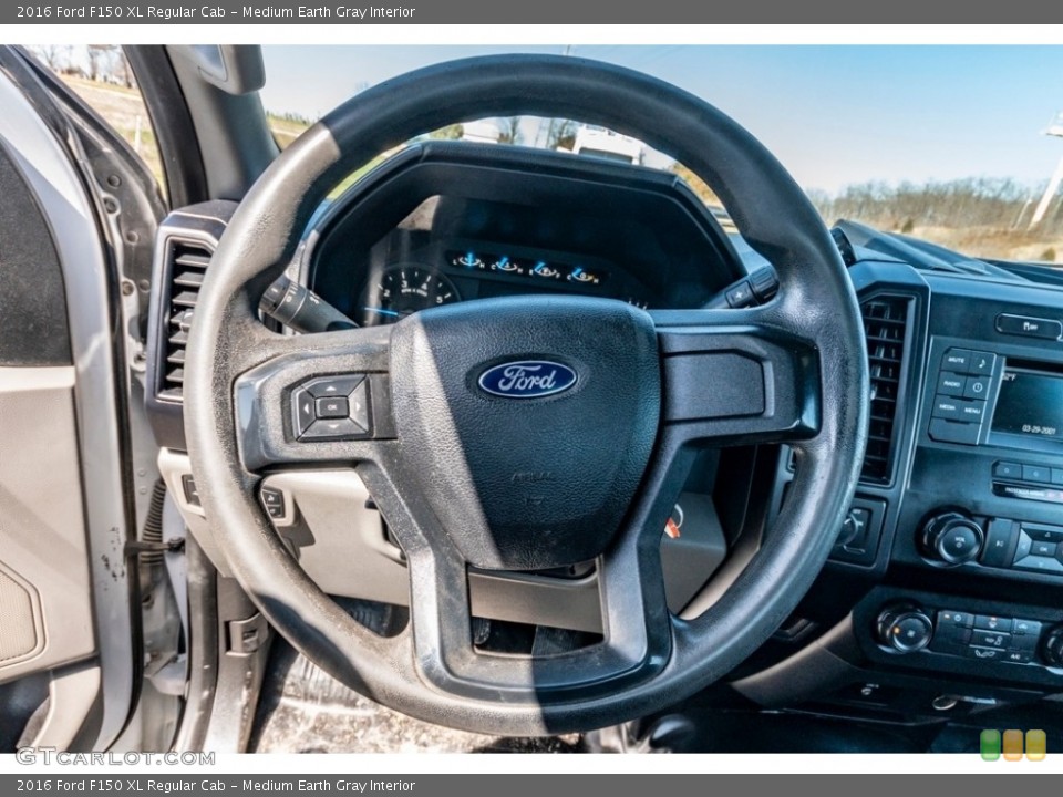 Medium Earth Gray Interior Steering Wheel for the 2016 Ford F150 XL Regular Cab #141448919