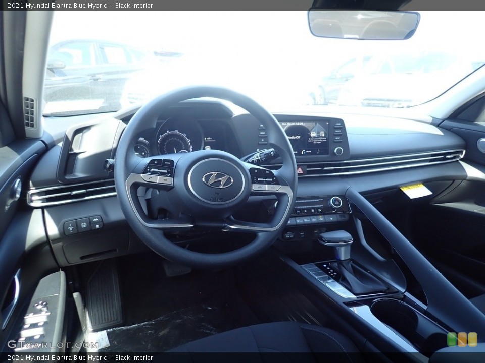 Black Interior Dashboard for the 2021 Hyundai Elantra Blue Hybrid #141456934