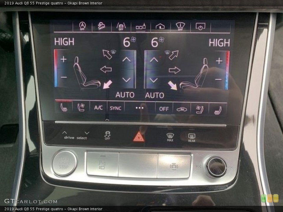 Okapi Brown Interior Controls for the 2019 Audi Q8 55 Prestige quattro #141466400