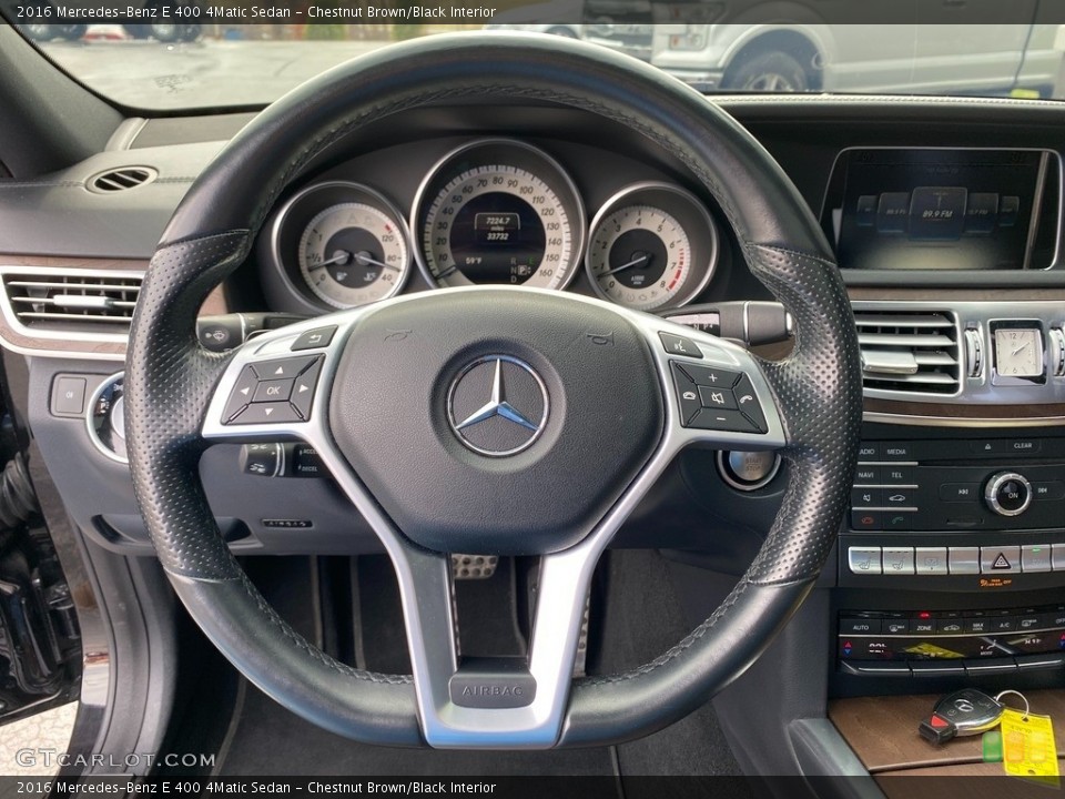 Chestnut Brown/Black Interior Steering Wheel for the 2016 Mercedes-Benz E 400 4Matic Sedan #141470798