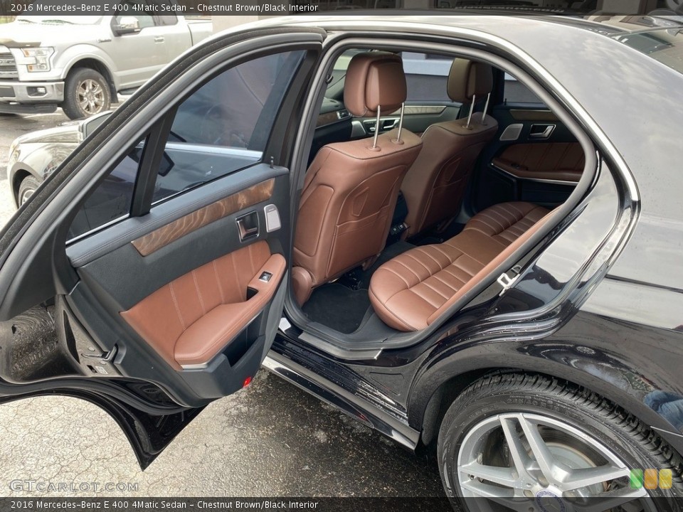 Chestnut Brown/Black Interior Rear Seat for the 2016 Mercedes-Benz E 400 4Matic Sedan #141471230