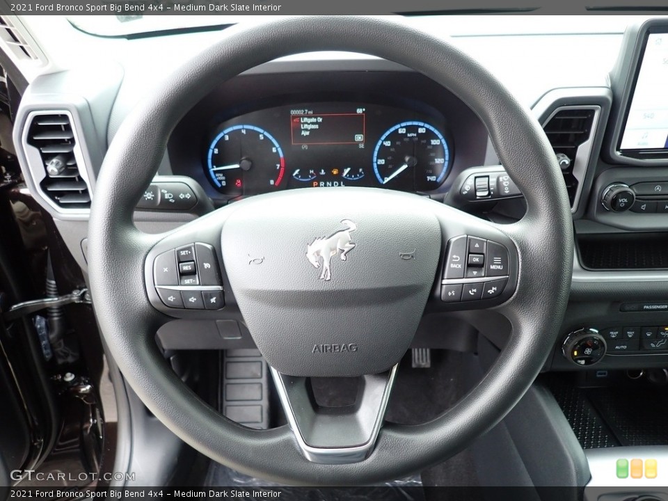 Medium Dark Slate Interior Steering Wheel for the 2021 Ford Bronco Sport Big Bend 4x4 #141477953
