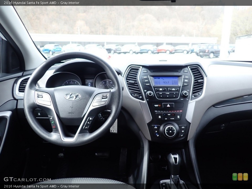 Gray Interior Dashboard for the 2016 Hyundai Santa Fe Sport AWD #141487508