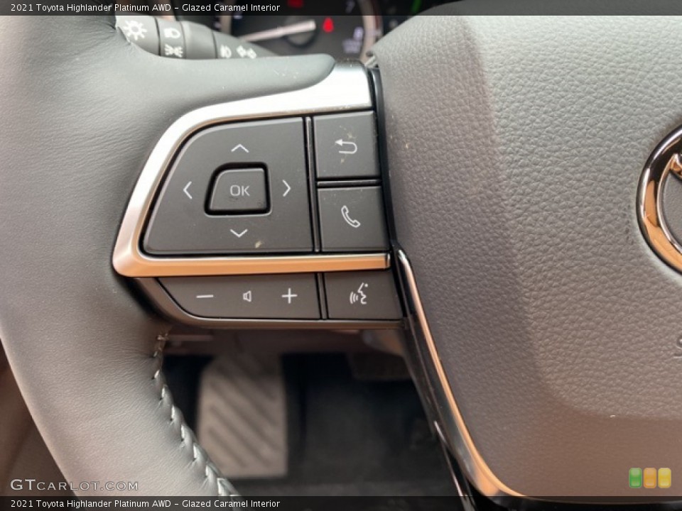 Glazed Caramel Interior Steering Wheel for the 2021 Toyota Highlander Platinum AWD #141491171