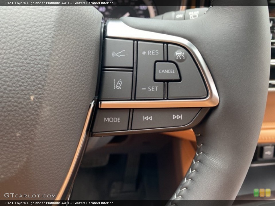 Glazed Caramel Interior Steering Wheel for the 2021 Toyota Highlander Platinum AWD #141491192