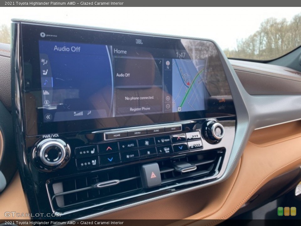 Glazed Caramel Interior Controls for the 2021 Toyota Highlander Platinum AWD #141491213
