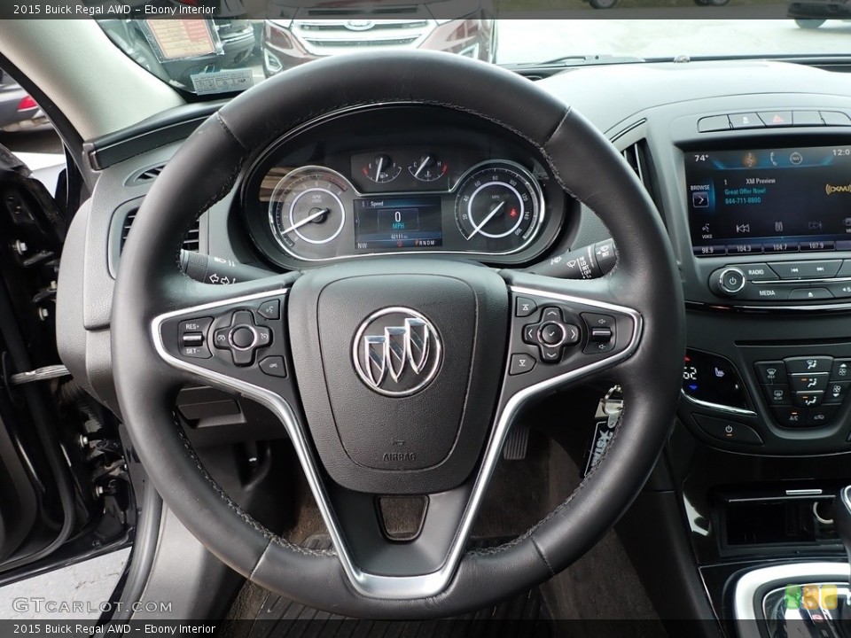 Ebony Interior Steering Wheel for the 2015 Buick Regal AWD #141494513