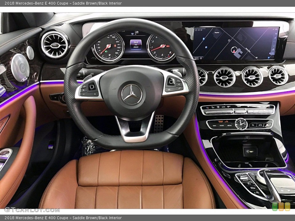 Saddle Brown/Black Interior Dashboard for the 2018 Mercedes-Benz E 400 Coupe #141494948