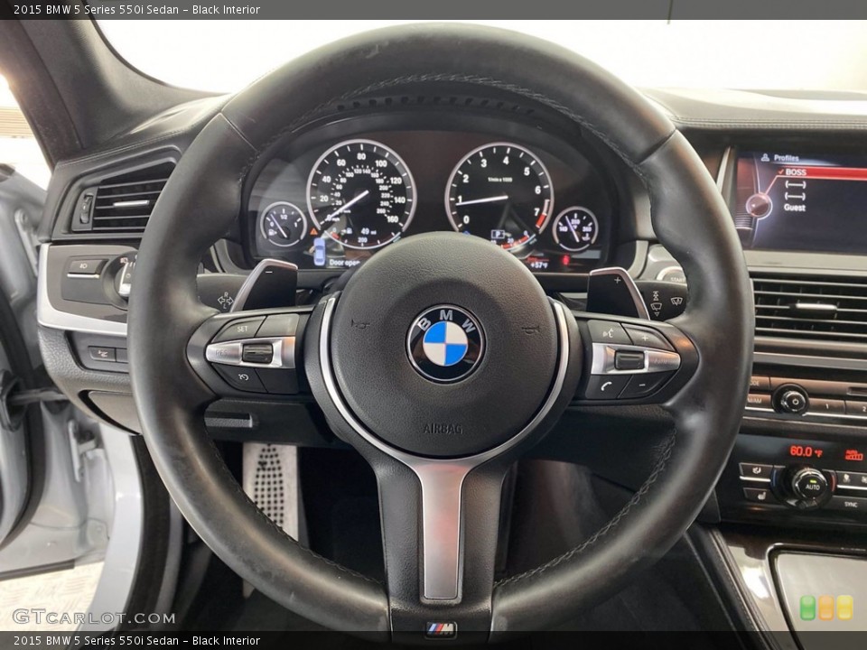 Black Interior Steering Wheel for the 2015 BMW 5 Series 550i Sedan #141498361