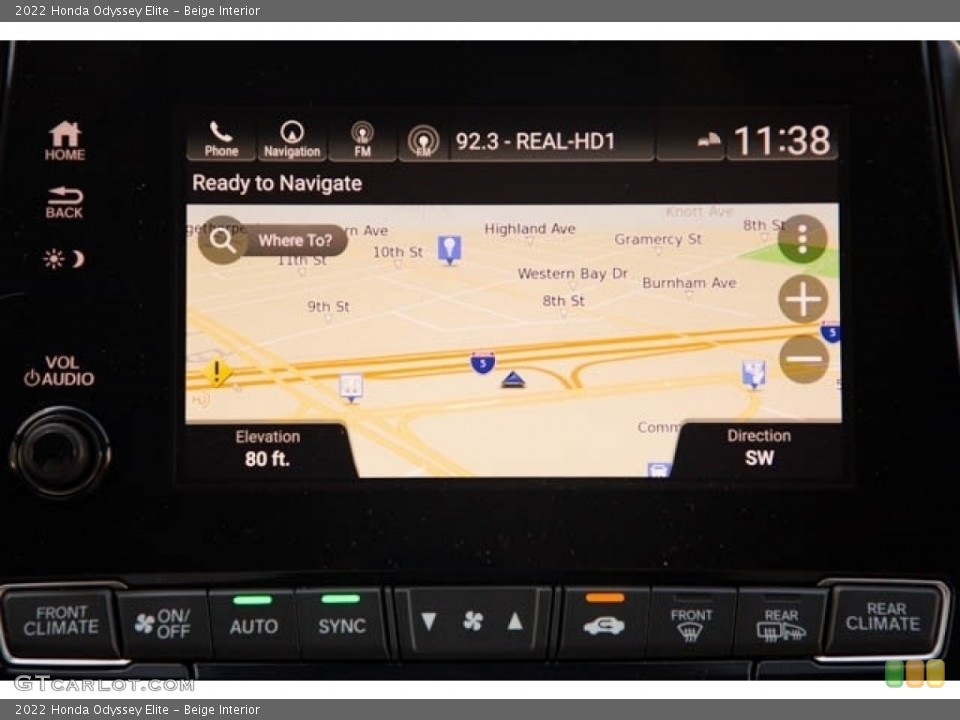 Beige Interior Navigation for the 2022 Honda Odyssey Elite #141500719