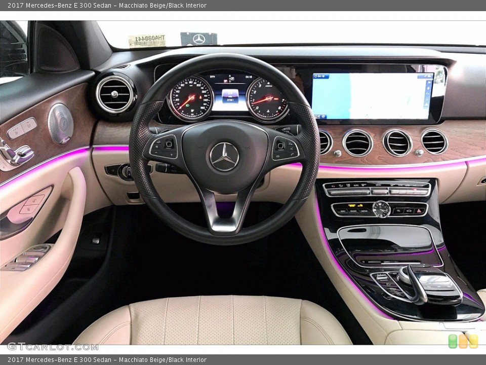 Macchiato Beige/Black Interior Dashboard for the 2017 Mercedes-Benz E 300 Sedan #141502069