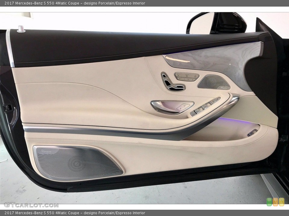 designo Porcelain/Espresso Interior Door Panel for the 2017 Mercedes-Benz S 550 4Matic Coupe #141507511