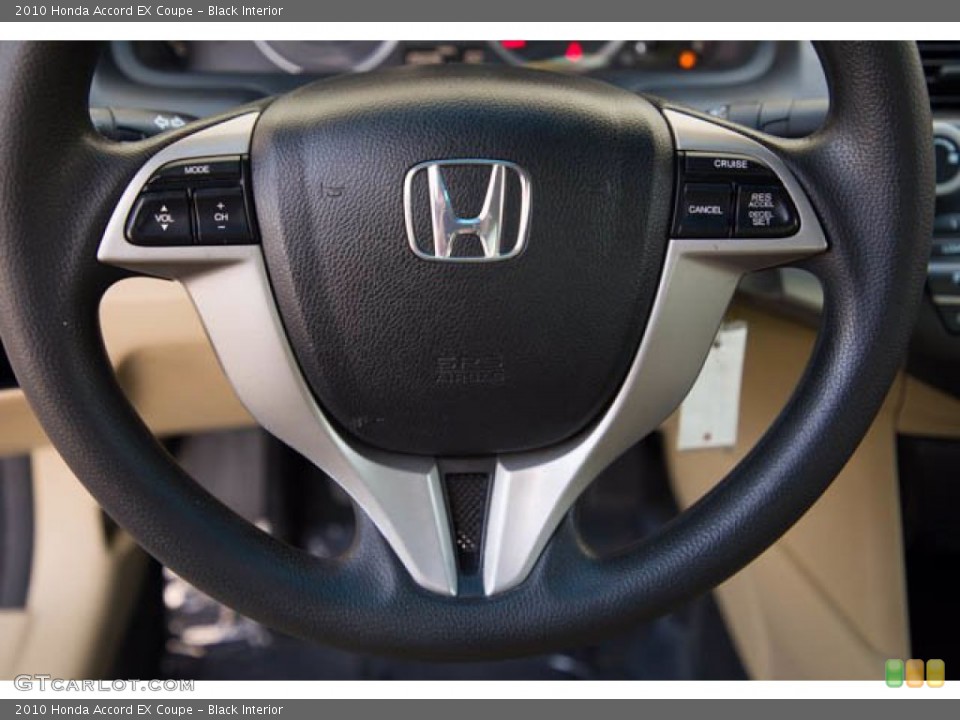 Black Interior Steering Wheel for the 2010 Honda Accord EX Coupe #141511477