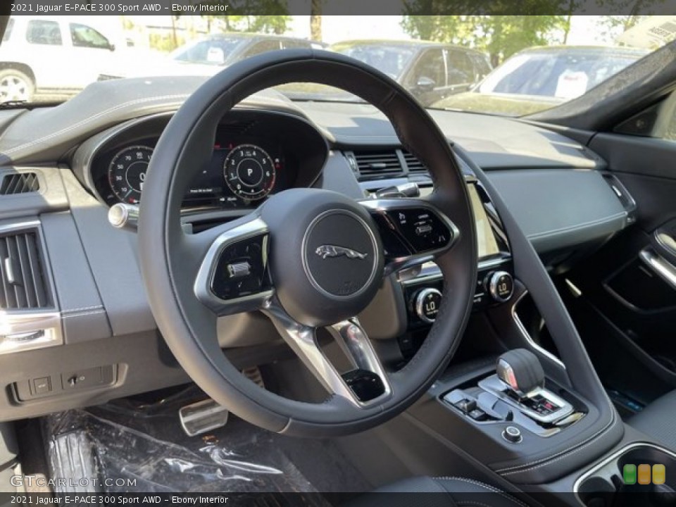 Ebony Interior Steering Wheel for the 2021 Jaguar E-PACE 300 Sport AWD #141512056
