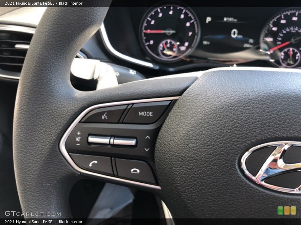Black Interior Steering Wheel for the 2021 Hyundai Santa Fe SEL #141515638
