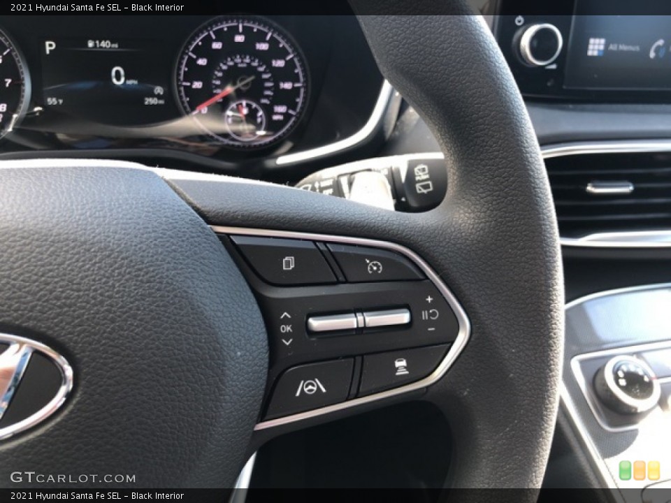 Black Interior Steering Wheel for the 2021 Hyundai Santa Fe SEL #141515659