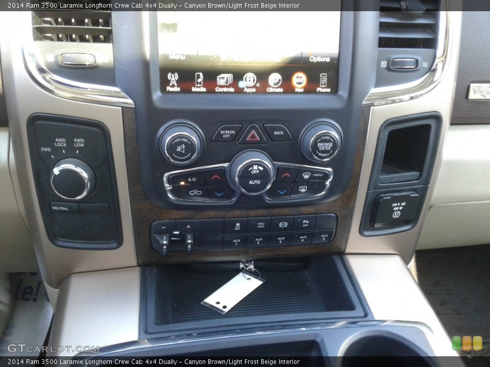 Canyon Brown/Light Frost Beige Interior Controls for the 2014 Ram 3500 Laramie Longhorn Crew Cab 4x4 Dually #141519306