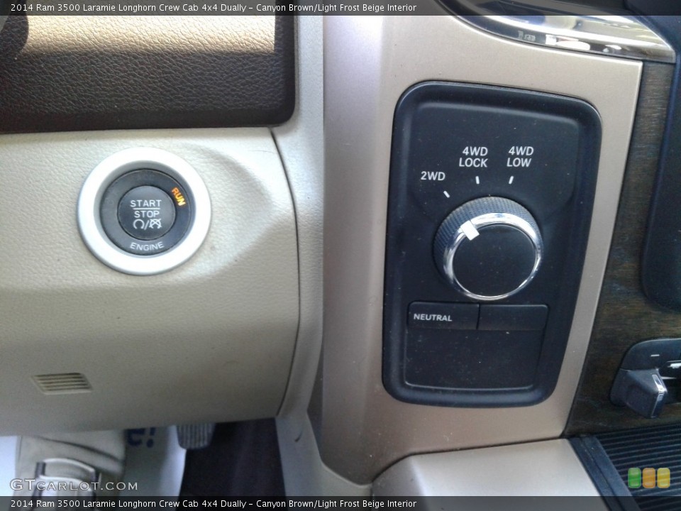 Canyon Brown/Light Frost Beige Interior Controls for the 2014 Ram 3500 Laramie Longhorn Crew Cab 4x4 Dually #141519388