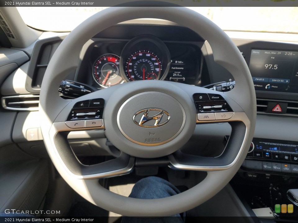 Medium Gray Interior Steering Wheel for the 2021 Hyundai Elantra SEL #141524728