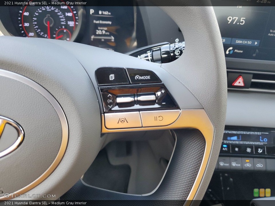 Medium Gray Interior Steering Wheel for the 2021 Hyundai Elantra SEL #141524734