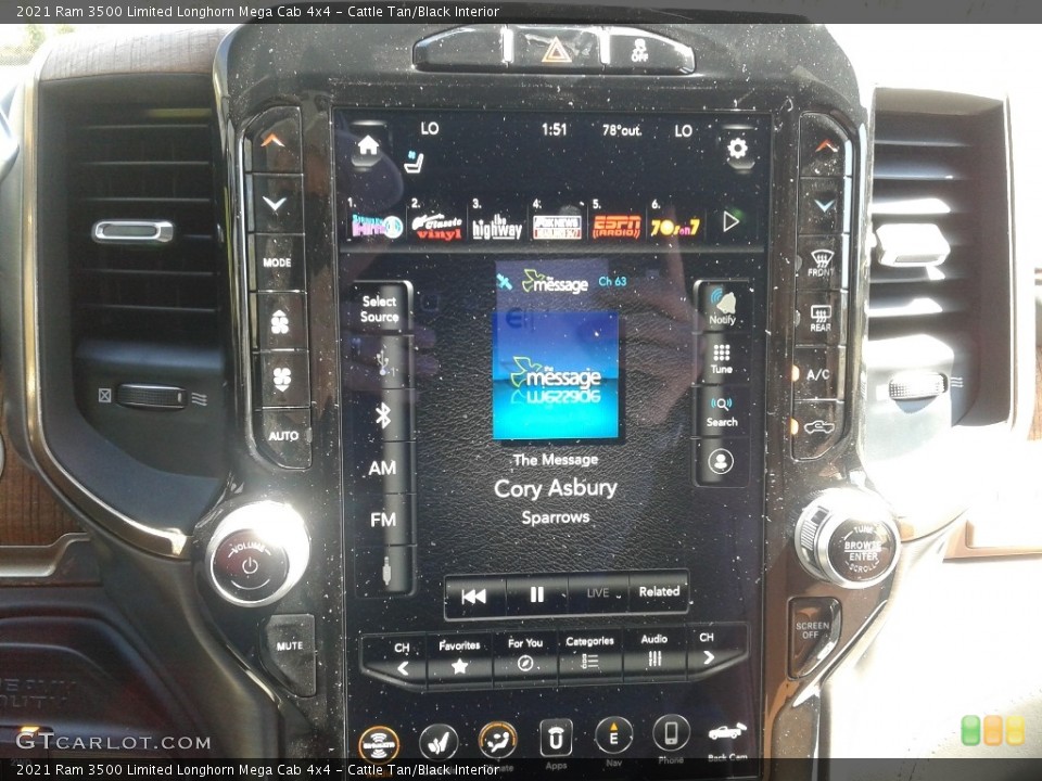 Cattle Tan/Black Interior Controls for the 2021 Ram 3500 Limited Longhorn Mega Cab 4x4 #141529529