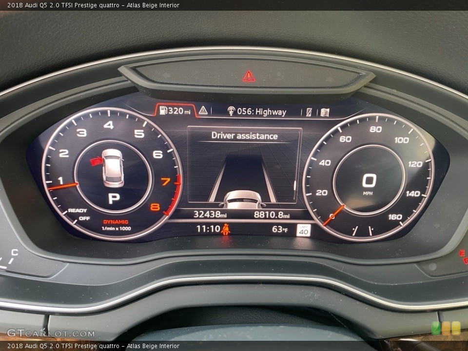 Atlas Beige Interior Gauges for the 2018 Audi Q5 2.0 TFSI Prestige quattro #141535967