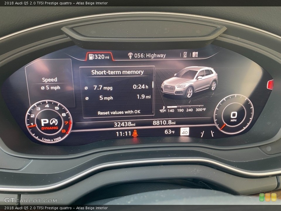 Atlas Beige Interior Gauges for the 2018 Audi Q5 2.0 TFSI Prestige quattro #141536138