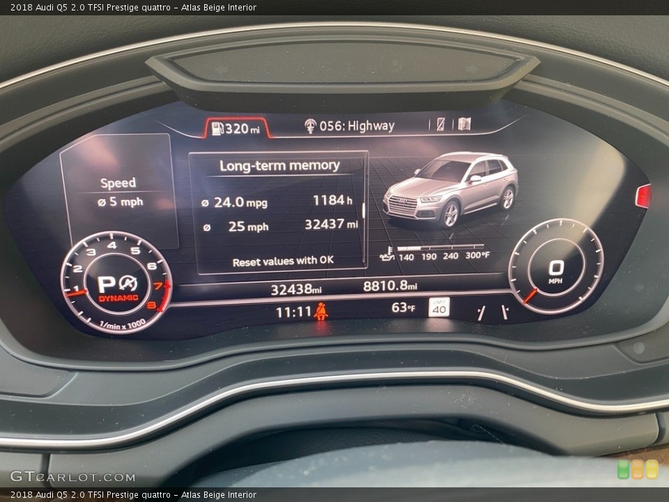 Atlas Beige Interior Gauges for the 2018 Audi Q5 2.0 TFSI Prestige quattro #141536153