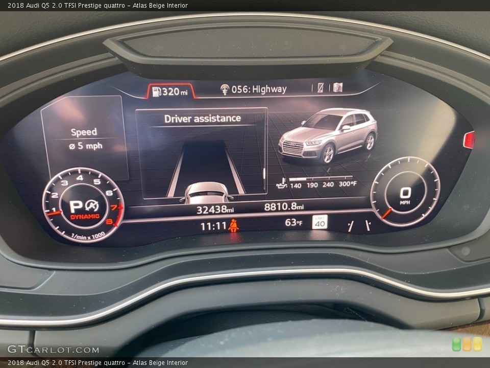 Atlas Beige Interior Gauges for the 2018 Audi Q5 2.0 TFSI Prestige quattro #141536180