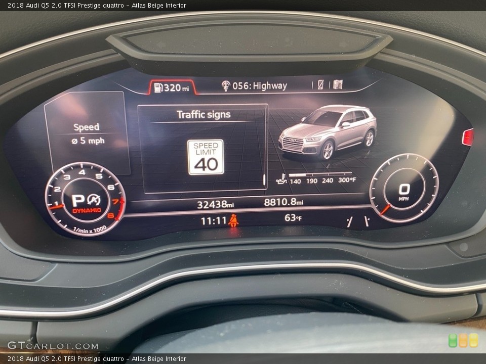 Atlas Beige Interior Gauges for the 2018 Audi Q5 2.0 TFSI Prestige quattro #141536195
