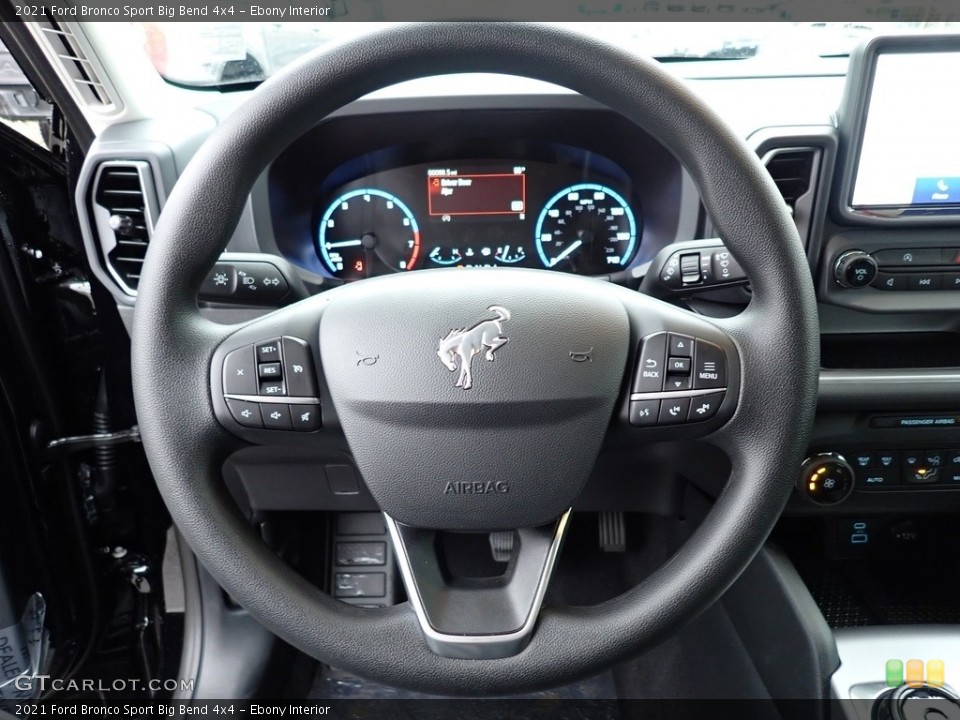 Ebony Interior Steering Wheel for the 2021 Ford Bronco Sport Big Bend 4x4 #141552153