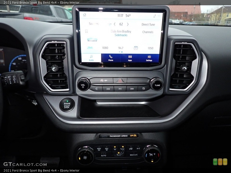 Ebony Interior Controls for the 2021 Ford Bronco Sport Big Bend 4x4 #141552743